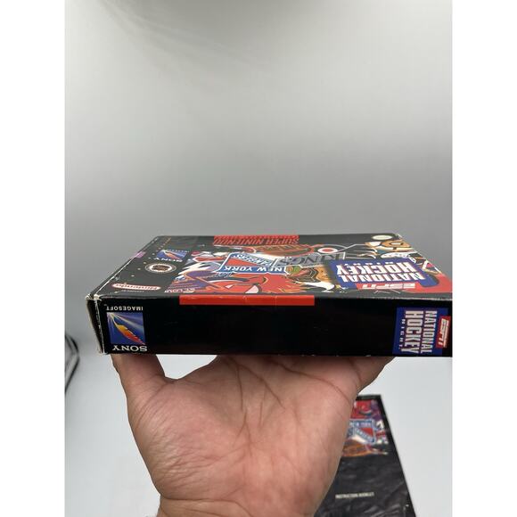 ESPN National Hockey Night (SNES, 1994) CIB Manual Tested B - Picture 11 of 16